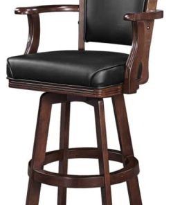 RAM Game Room Cappuccino Backed Swivel Barstool with Arms