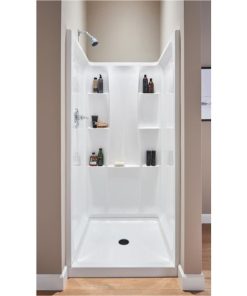 Delta Classic 400 3-Piece 36 In. L x 36 In. D Shower Wall Set in White