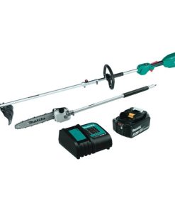 Makita 18V LXT Lithium-Ion Brushless Cordless Couple Shaft Power Head Kit w/13 In. String Trimmer & 10 In. Pole Saw Attachments