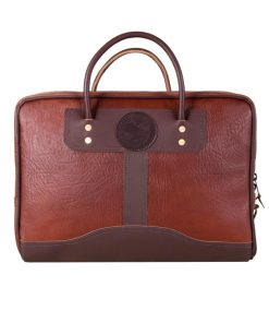 23 Liter Capacity Brown Trim Bison Leather Computer Briefcase