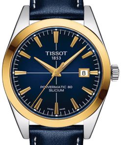 Tissot Gentleman Automatic Powermatic 80 Silicum Blue Dial & Strap Watch, 40mm