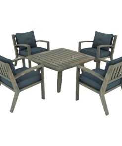 Outdoor Expressions 5-Piece Acacia Wood Chat Set