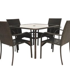 Outdoor Expressions 5-Piece Mocha Brown Dining Set