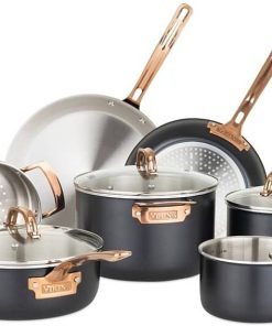 Viking Stainless Steel 3-Ply Black 11 Piece Cookware Set