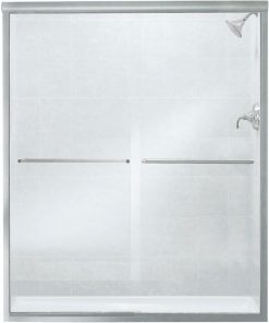 Sterling Finesse 59-5/8 In. W. X 70-5/16 In. H. Chrome Frameless Clear Sliding Shower Door