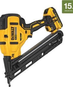 DEWALT 20 Volt MAX XR Lithium-Ion Brushless 15-Gauge 2-1/2 In. Angled Cordless Finish Nailer Kit
