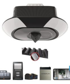 Chamberlain B6753T 1-1/4 HP myQ Secure View Smart Belt Drive Garage Door Opener with WiFi, LED Lights, Battery Backup and Camera