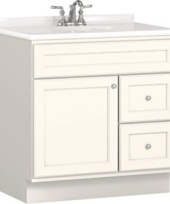 Bertch Northbrook 30 In. W x 34-1/2 In. H x 21 In. D White Vanity Base, 2 Door/2 Drawer
