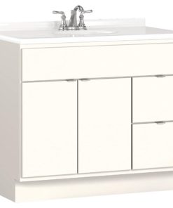 Bertch Riverside 36 In. W x 34-1/2 In. H x 21 In. D White Vanity Base, 2 Door/2 Drawer