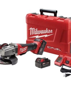Milwaukee M18 FUEL 18-Volt Lithium-Ion 4-1/2 In - 5 In. Brushless Cordless Angle Grinder Kit with Paddle Switch, No-Lock