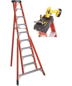 Werner 10 Ft. Fiberglass Tripod Step Ladder with 300 Lb. Load Capacity Type IA Ladder Rating