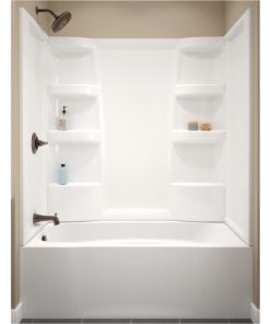 Delta Hycroft 3-Piece 60 In. L x 30 In. D (Bathtub) Tub Wall Kit in White