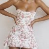 Jasmine Rose Print Draped Corset Dress