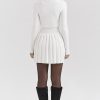 Willow White Cashmere Blend Pleated Skated Mini Dress