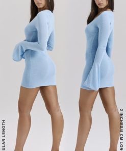 Noya Ocean Blue Knit Mini Dress