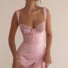 Adriana Rose Satin And Lace Mini Dress