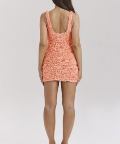 Faena Sorbet Plunge Floral Appliqu?? Mini Dress