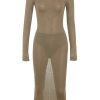 Roberta Tan Knit Midi Dress