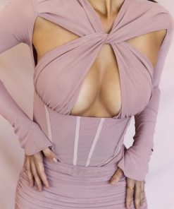 Adanna Blush Corset Mini Dress