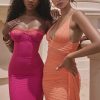 India Sorbet Gathered Mini Dress