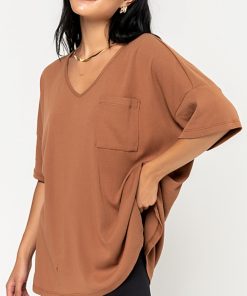 Women's Oversized V-Neck Pocket Tee (Buy 3 Free Shipping)