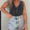 2024 New Women's Washed Button Tank (Buy 3 Free Shipping)