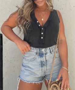 2024 New Women's Washed Button Tank (Buy 3 Free Shipping)