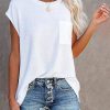 Summer Solid Color Round Neck Short Sleeve T-shirt  (Buy 3 Free Shipping)