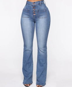 ðŸ”¥ðŸ”¥Button Fly Booty Shaping High Waist Flare Jeans