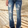 Vintage Low Waist Ripped Button Up Jeans