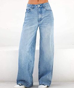 High Waist Loose Wide Leg Mopping Jeans