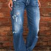Ripped Low Waist Straight Leg Jeans(Buy 2 Free Shipping)
