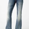 Vintage Button Mid Rise Flared Jeans