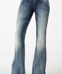 Vintage Button Mid Rise Flared Jeans