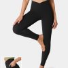 Crossover Pocket Plain Leggings
