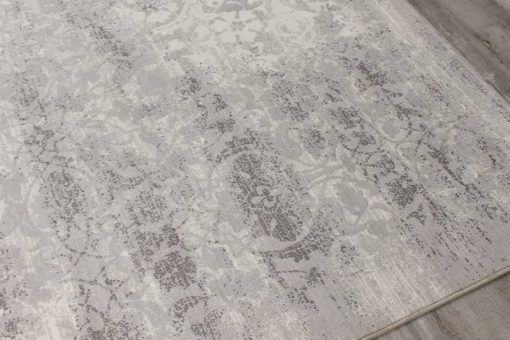 Kalora Intrigue 7'10" X 10'10" Grey Distressed Damask Rug - Image 2