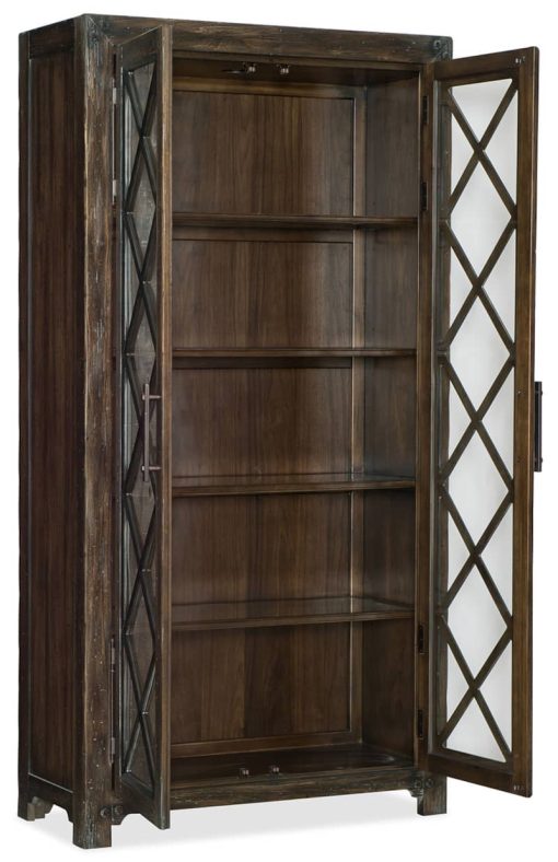 Hooker Furniture Roslyn County Dark Walnut Bunching Display Cabinet - Image 2