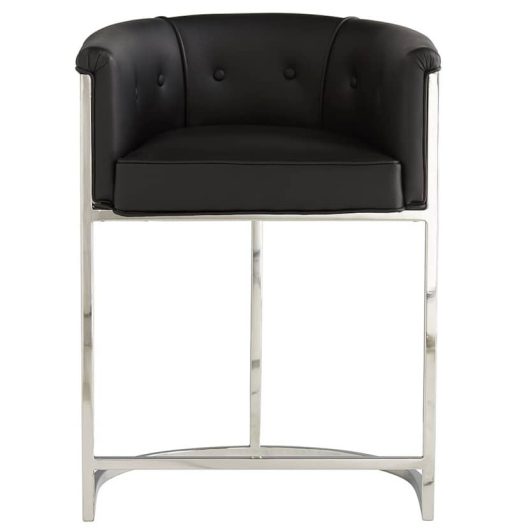 Arteriors Calvin Black And White Hide Counter Stool - Image 2