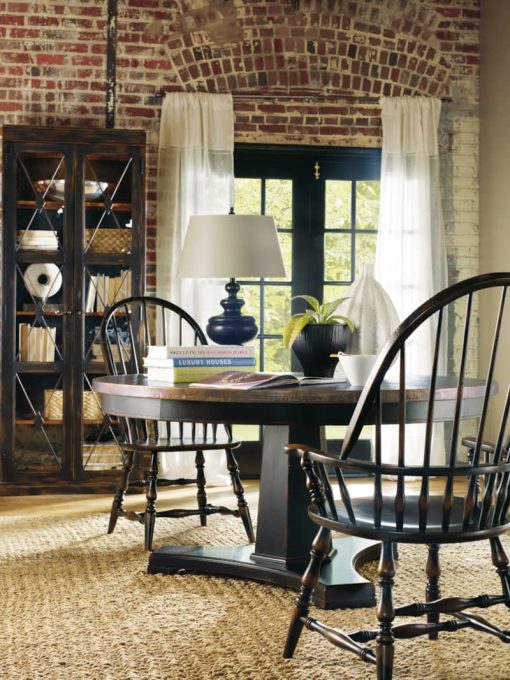 Hooker Furniture Living Room Sanctuary Two-Door Thin Display Cabinet Ebony - Image 2