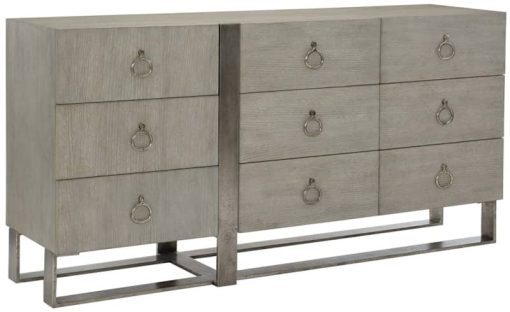 Bernhardt Linea Cerused Greige 9 Drawer Dresser - Image 2