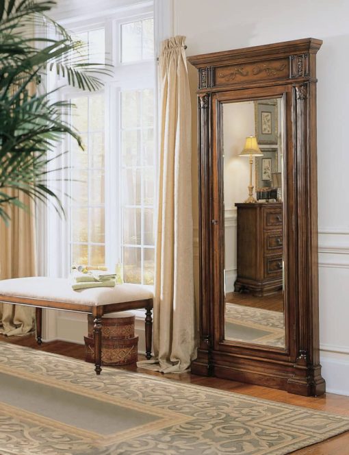 Hooker Furniture Floor Mirror w/ Jewelry Armoire Storage - Image 2