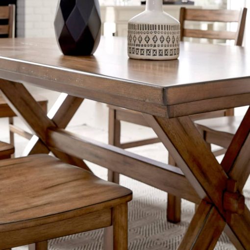Homestyles Sedona Toffee Rectangular Trestle Table & 6 Chair Set - Image 2