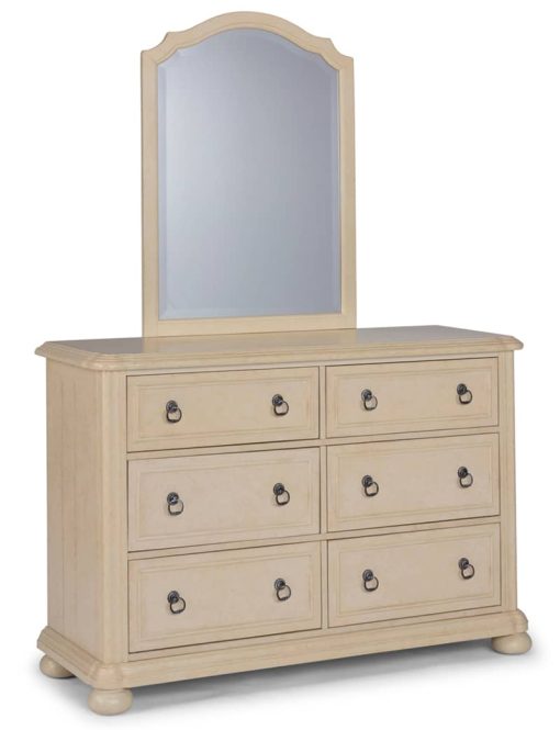 Homestyles Provence Antiqued White Dresser w/ Mirror - Image 2