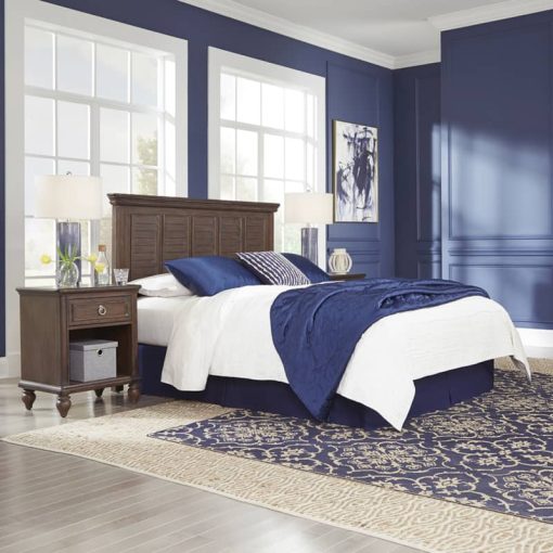 Homestyles Southport Distressed Oak Queen/Full Headboard & 2 Nightstands - Image 2