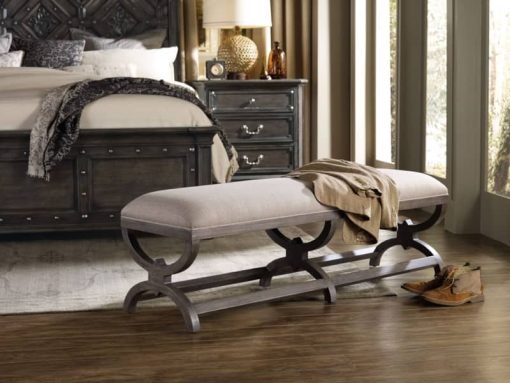 Hooker Furniture True Vintage Toast Beige Bench - Image 2