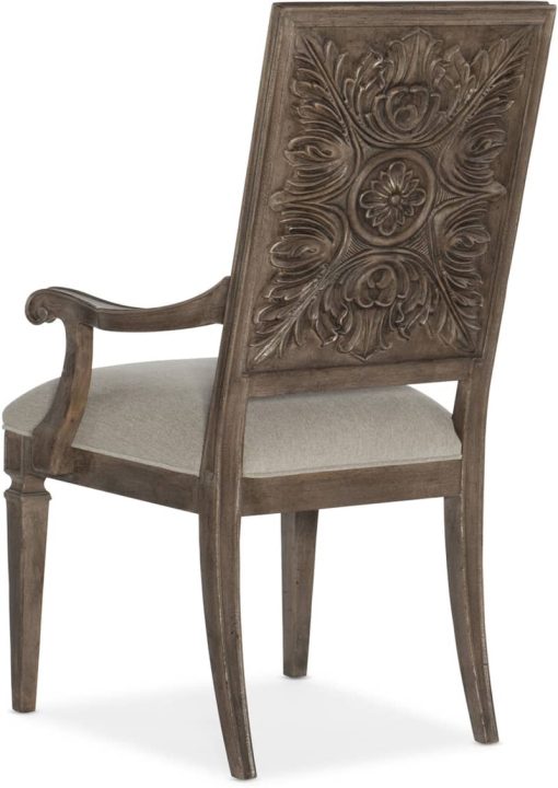 Hooker Furniture Dining Room Woodlands Carved Back Arm Chair - Image 4