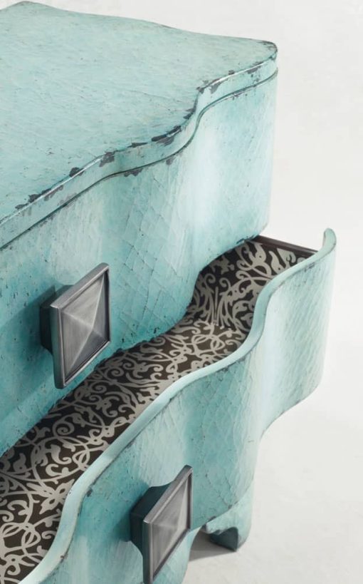 Hooker Furniture Living Room Melange Turquoise Crackle Chest - Image 2