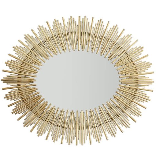 Arteriors Prescott Antiqued Gold Leaf Large Oval Mirror - Image 2