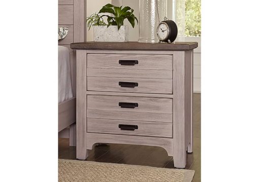 Vaughan-Bassett Bungalow Dover Grey And Folkstone 2 Drawer Nightstand - Image 2