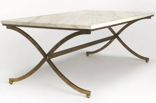 Butler Specialty Company Pamina Travertine And Antique Gold Coffee Table - Image 2
